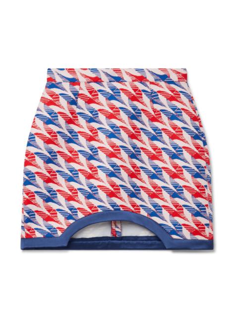 Aviation Houndstooth Curved Hem Mini Skirt