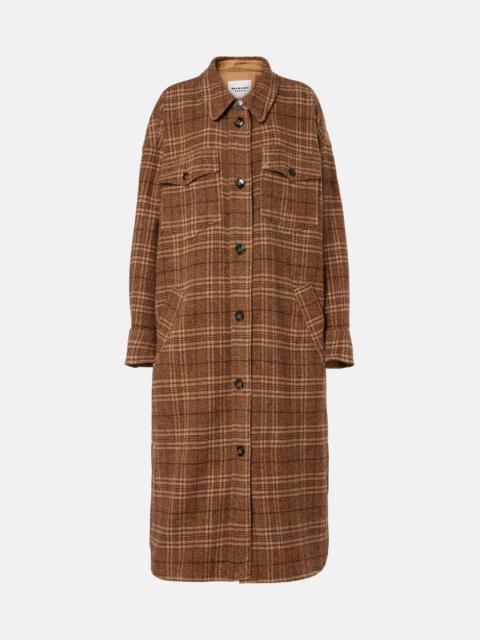 Gislene checked virgin wool coat