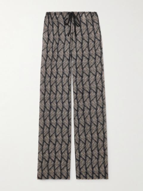 Devoré-velvet Straight-leg Pants