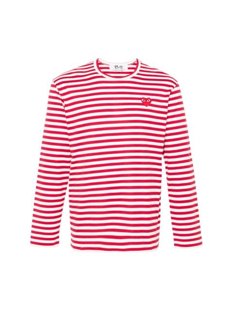 UNISEX STRIPED TEE RED HEART - RED