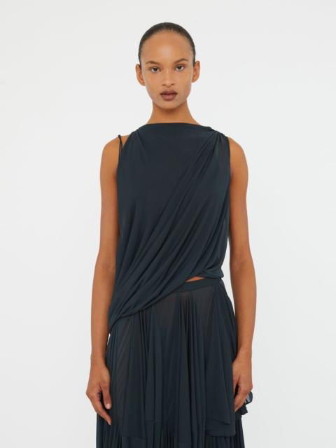 Macrame Silk Knot Dropped Armhole Top