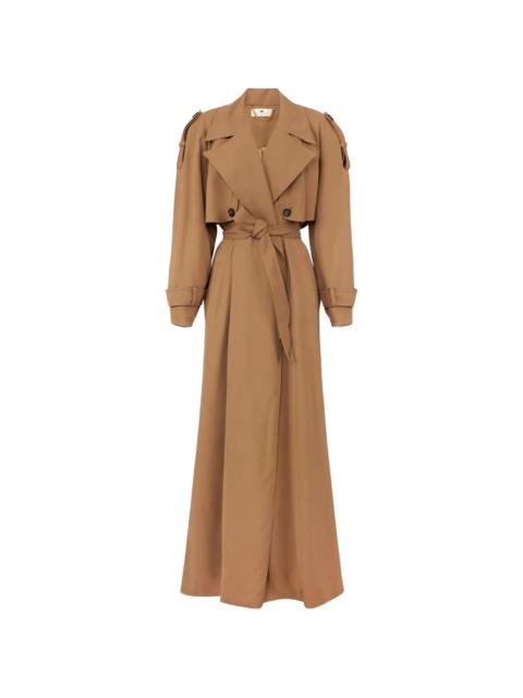Flowing gabardine trench coat