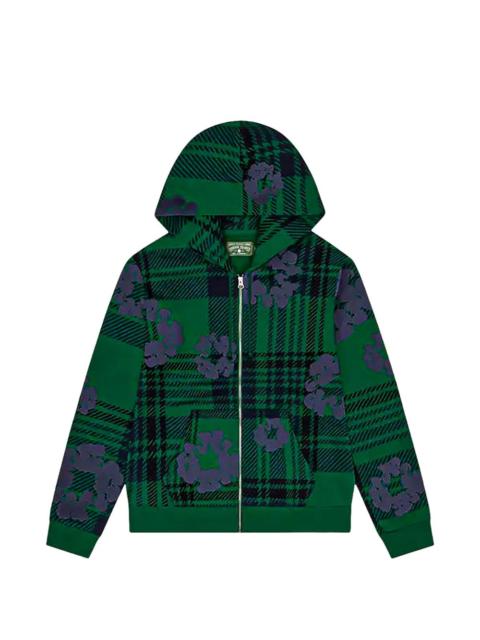 plaid wreath zip hoodie