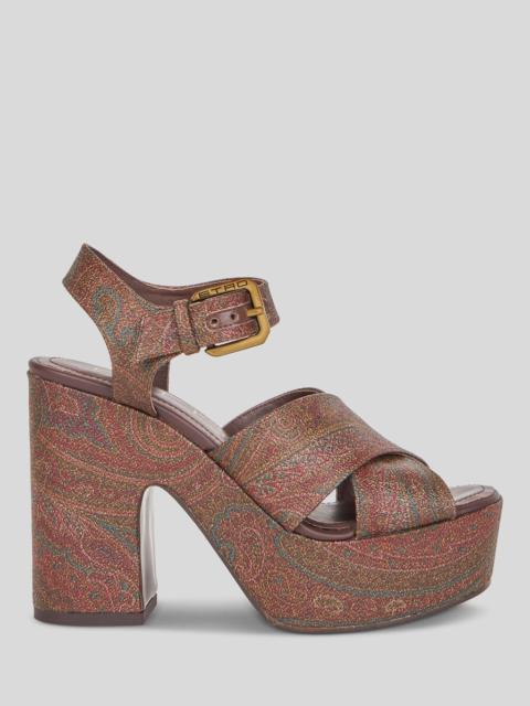PAISLEY PLATFORM SANDALS