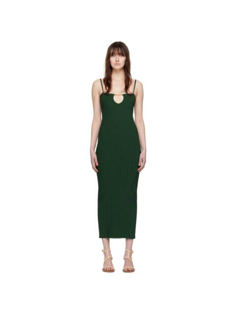 Green Les Sculptures 'La robe Sierra bretelles' Midi Dress