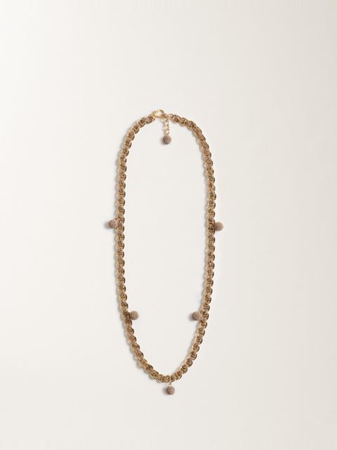 Diamond wire long necklace