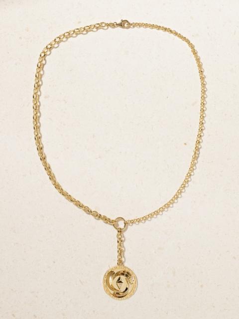 Protection Triskele + Heavy Mixed Belcher 18-karat Gold Diamond Necklace