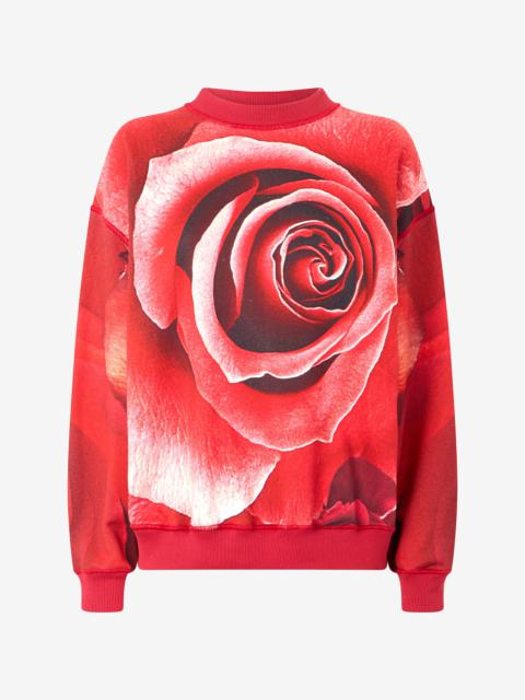 Sweatshirt With Maxi-Rose Print