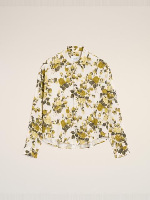 GREEN FLOWER PRINTED BOXY SHIRT