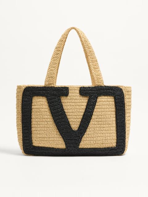 VALENTINO GARAVANI VIVA SUPERSTAR LARGE SYNTHETIC RAFFIA SHOPPING BAG