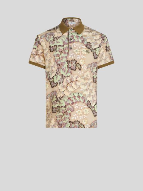 POLO SHIRT WITH FOLIAGE PRINT