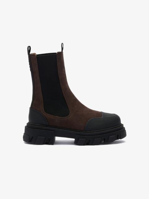 CLEATED MID CHELSEA BOOTS IN BROWN
