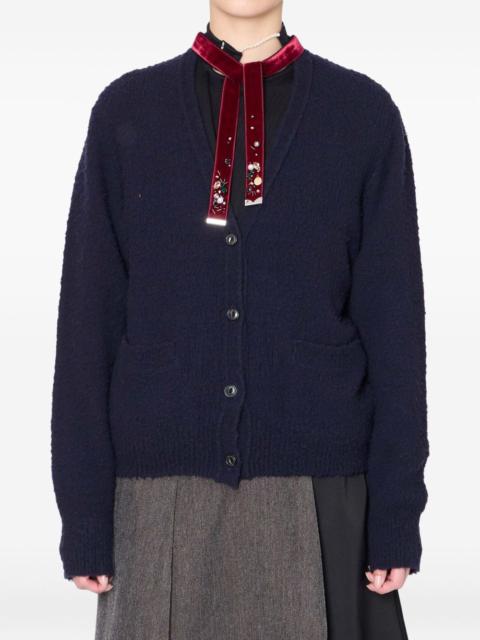 embellished button-down cardigan