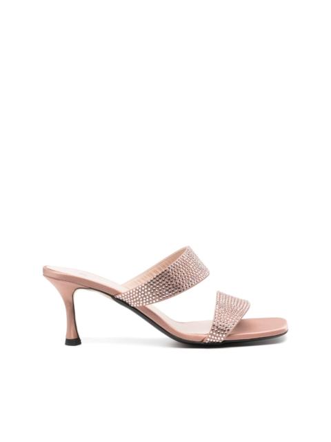 70mm sequin-embellished calf-leather mules