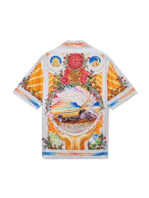 La Tornade De Rose Short Sleeve Silk Shirt | Casablanca Paris