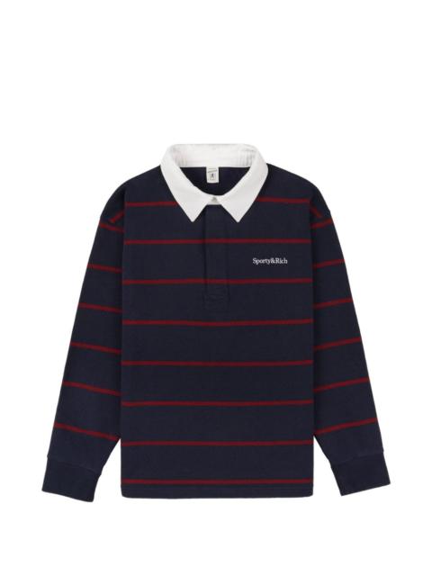 striped long-sleeve polo shirt