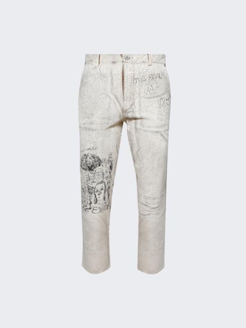 The Realm Painted Suede Pant Cream