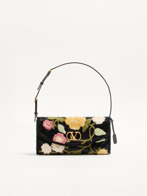 VALENTINO GARAVANI DEVAIN SMALL EMBROIDERED SHOULDER BAG