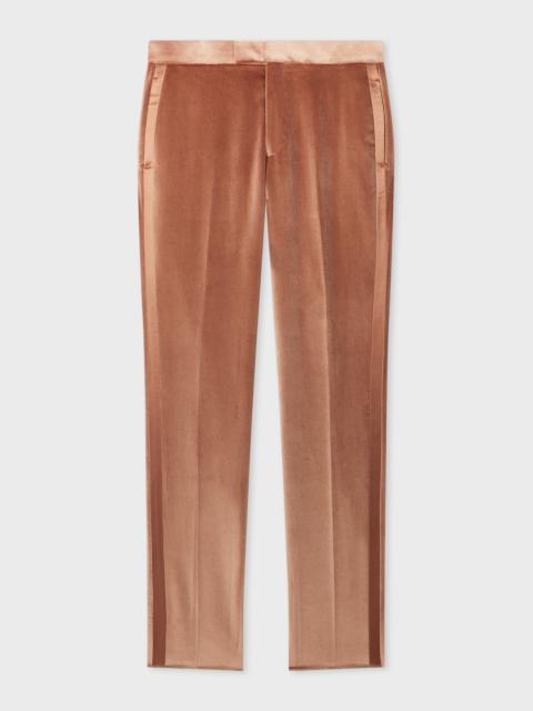 Tailored-Fit Dusty Brown Velvet Trousers