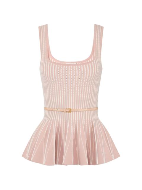 pleated two-tone top