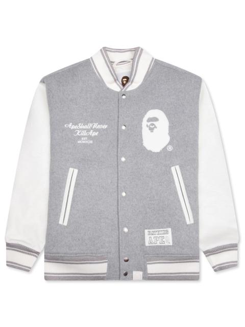 BAPE VARSITY JACKET - GREY