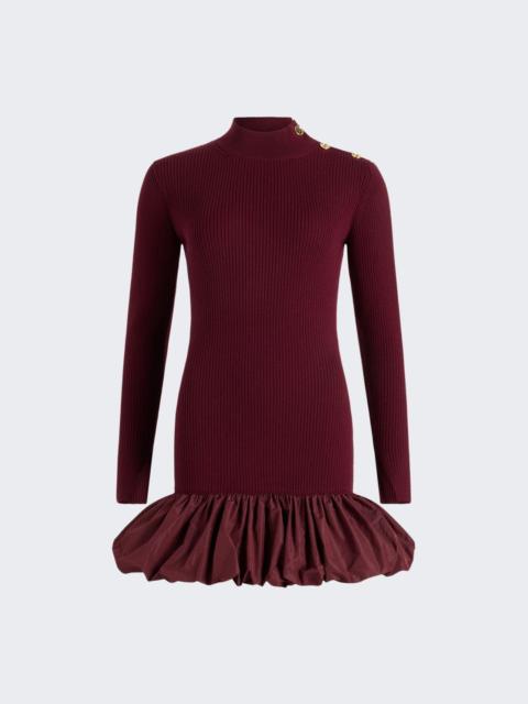 Mix Faille Bloomer Knit Mini Dress Syrah