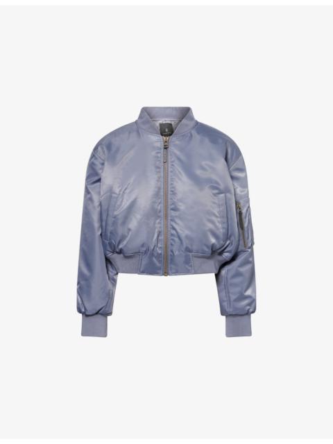 Leon Cropped Woven-Shell Bomber Jacket