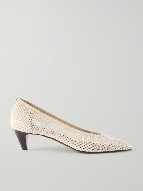 Fera 40 Leather-trimmed Woven Pumps