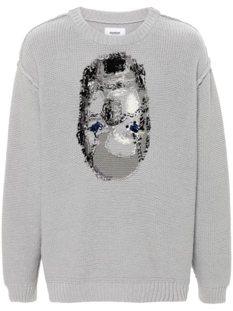 inside-out jacquard jumper