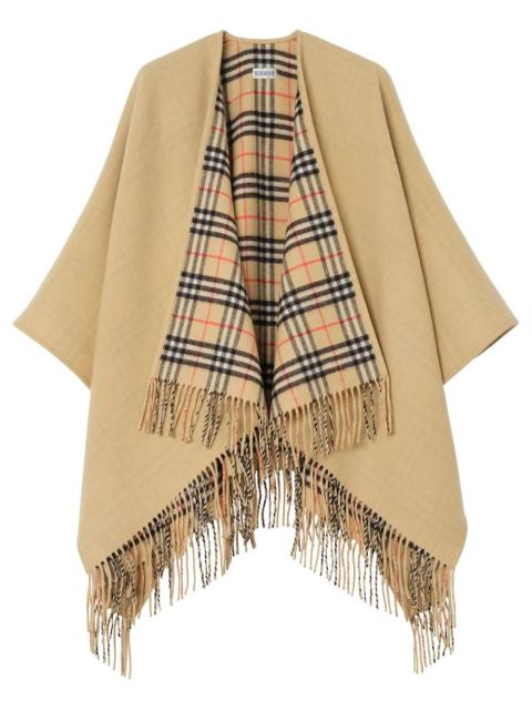 REVERSIBLE CHECK WOOL CAPE