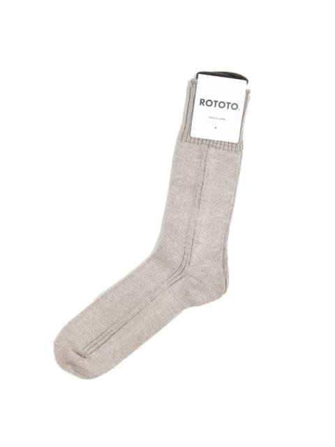 R1649 Vertical Line Linen Socks - Beige