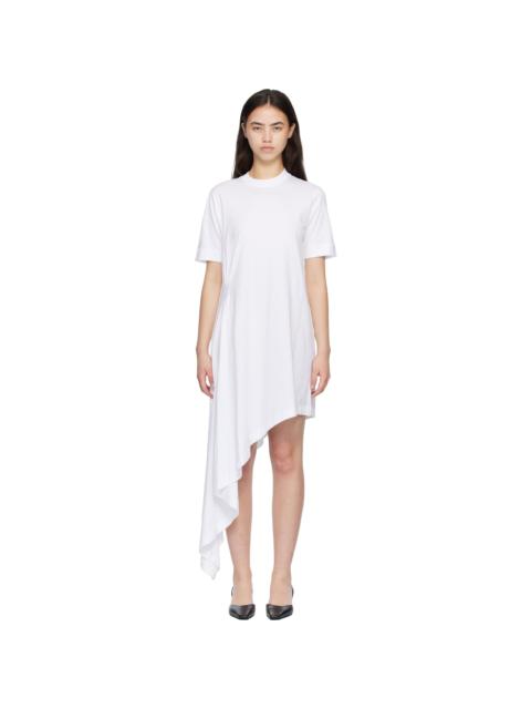 White IGARI Asymmetric T-shirt Midi Dress