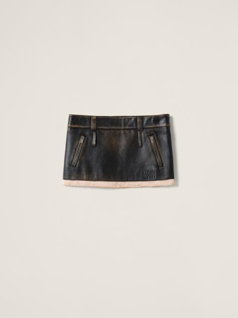 Nappa leather skirt