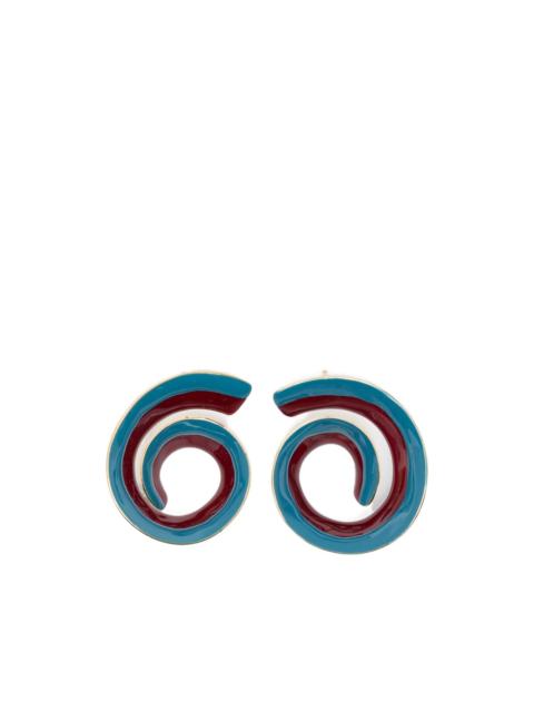 enamel spiral earrings