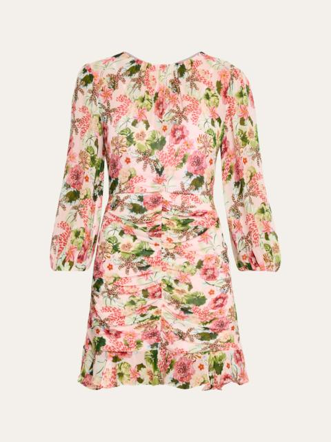Astrid Ruched Floral Mini Dress