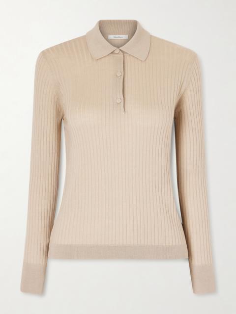 Ribbed Cashmere And Silk-blend Polo Sweater
