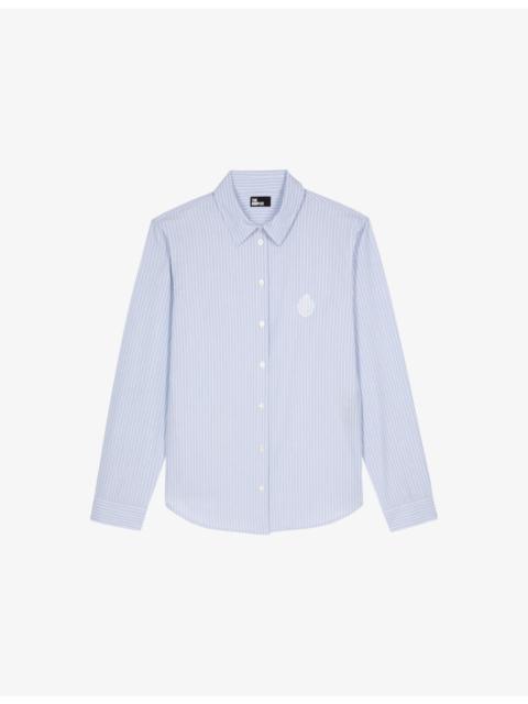 Stripe Brand-Embroidery Cotton Shirt