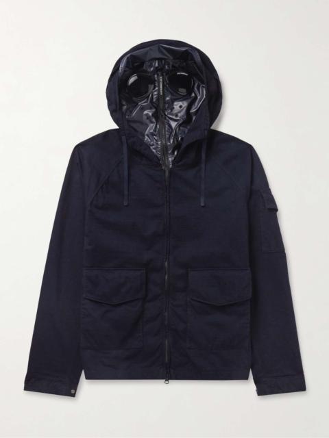 Explorer Goggle-Appliquéd Jersey and Coated-Shell Hooded Jacket