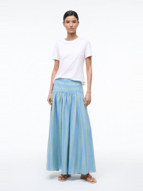 STAUD PROCIDA LINEN SKIRT SEAPORT STRIPE