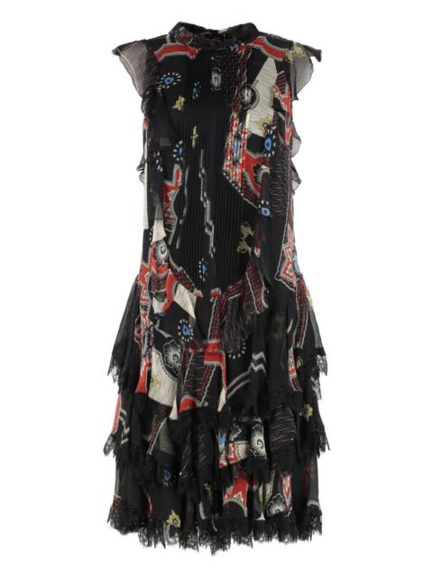 ruffled print dress