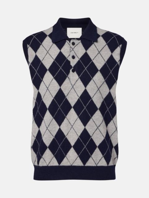 Riana argyle cashmere sweater vest