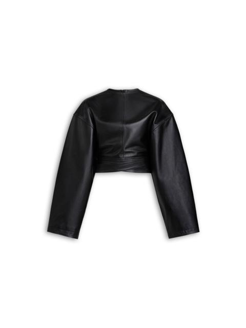 BELTED LEATHER TOP