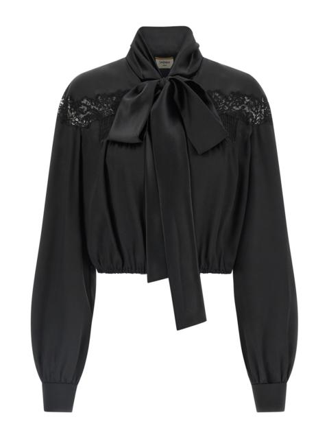 Lace silk shirt
