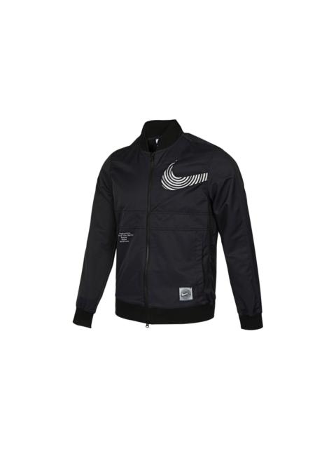 Men's Nike Sportswear Alphabet Logo Printing Athleisure Casual Sports Woven Jacket Autumn Black DM79
