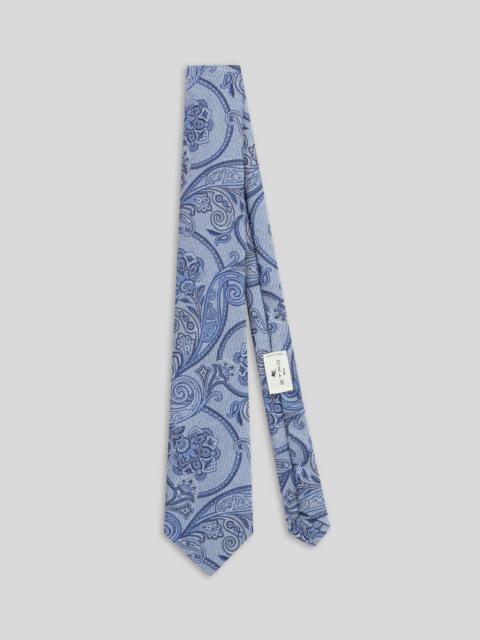 MICRO-STRIPED TIE WITH PAISLEY DETAILING