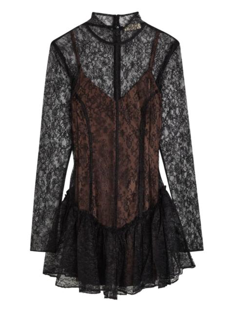 Brisa lace ruffled mini dress