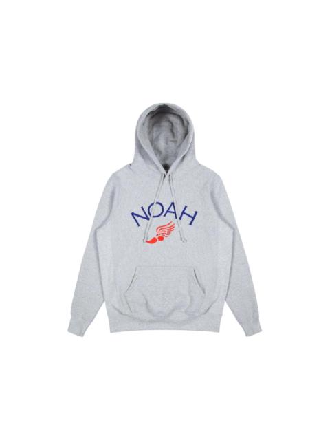Noah Winged Foot Embroidered Hoodie Heather Grey