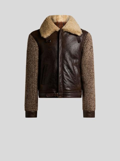 SHEARLING AND KNIT JACKET