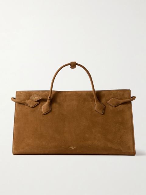 East West nubuck tote Brown