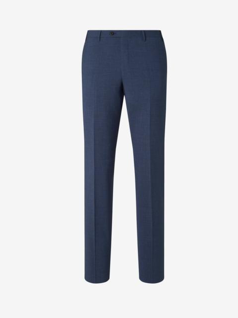 Blue stretch wool bengaline trousers